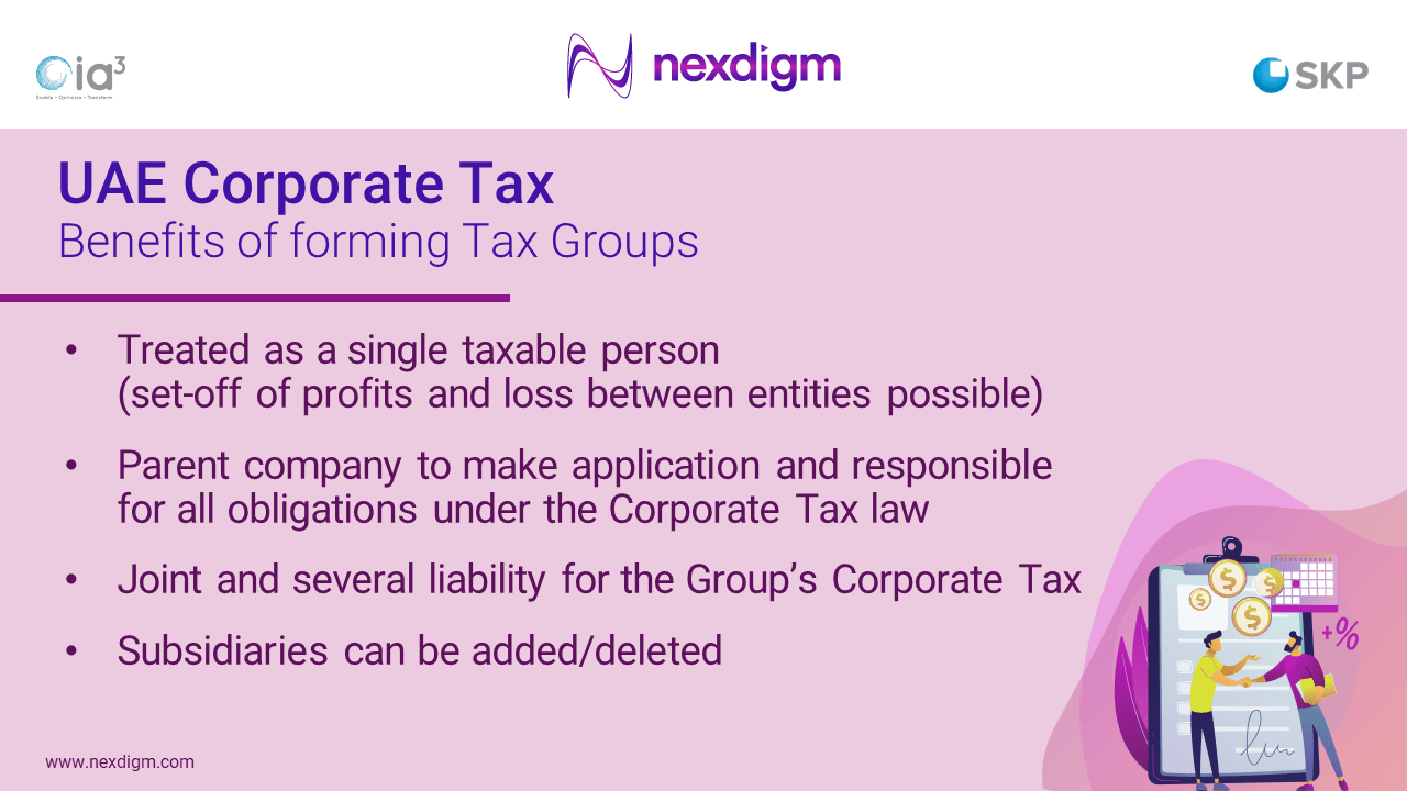 UAE Corporate Tax Benefits of forming tax  groups